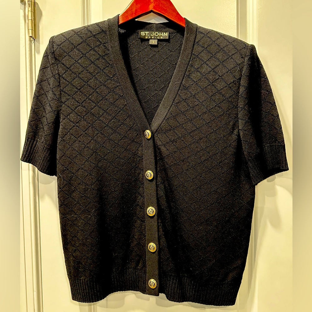 St. John Black Knit Sweater, Size Small